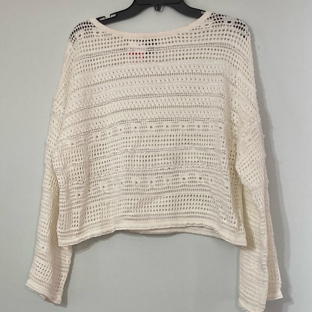 CENY Cropped Knit Sweater White Size XL